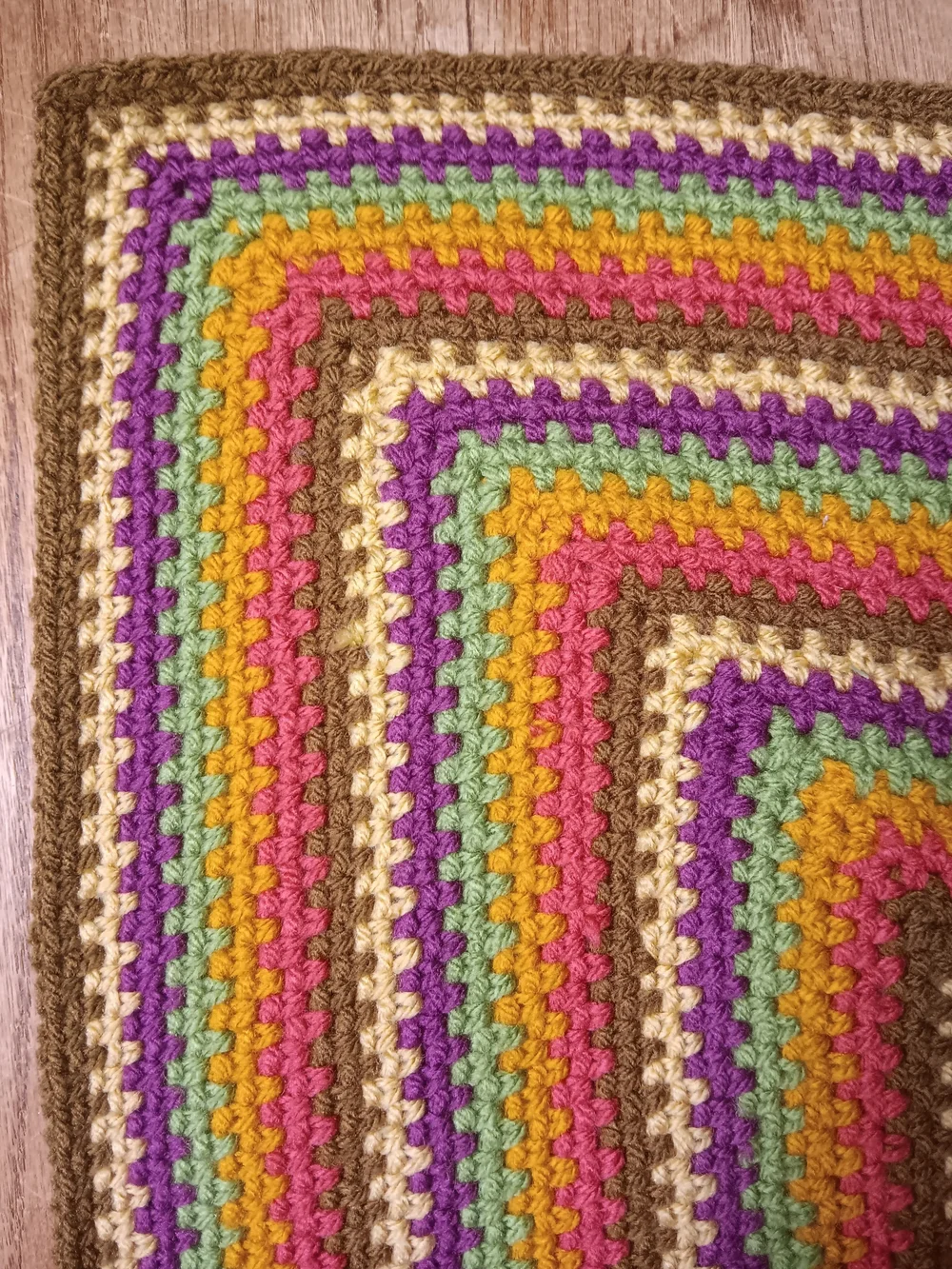 Handmade Multicolor Jeweltones Hand Crocheted Square Afghan Blanket 39